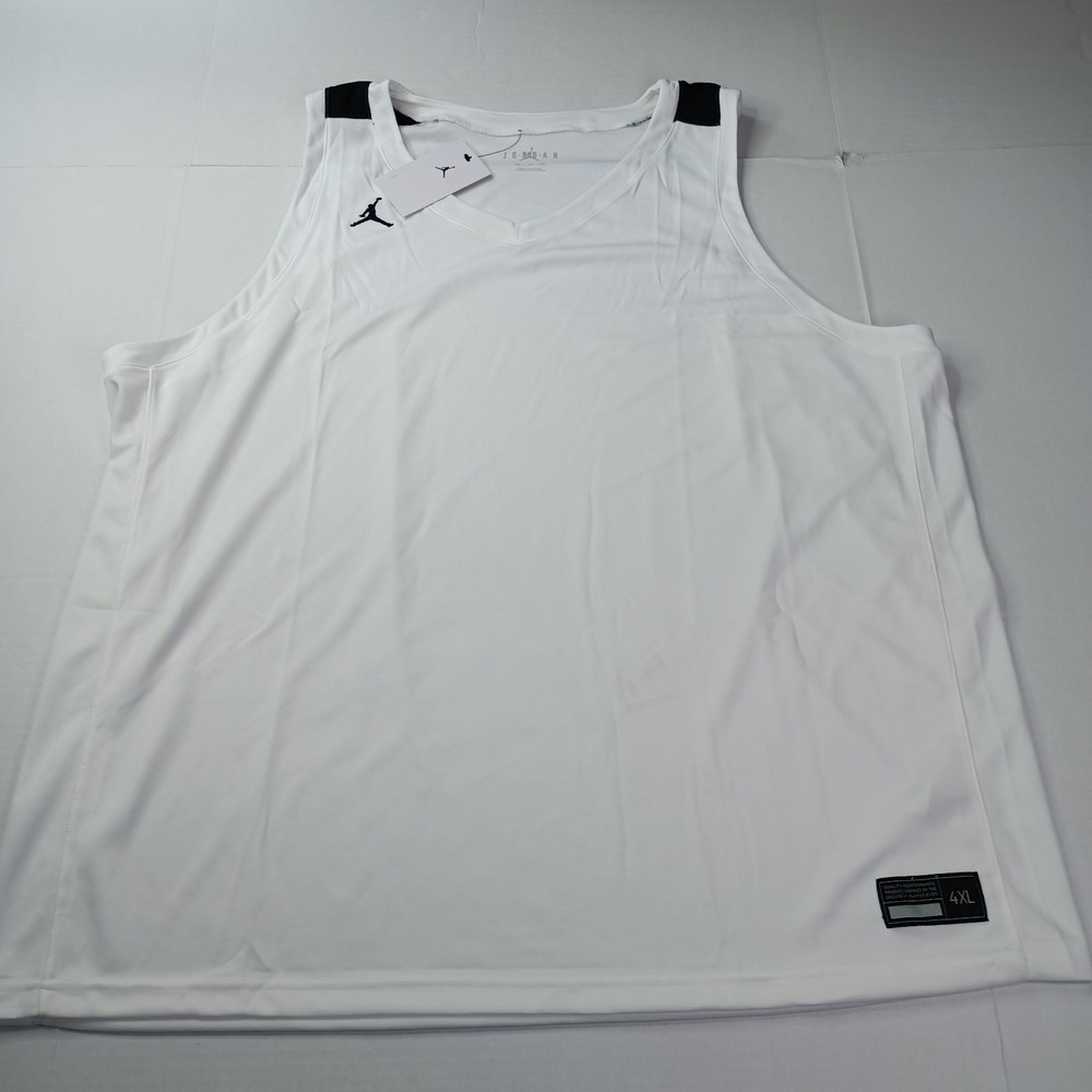 Nike Jordan Stock Overtime Basketball Jersey Men's 4XL Black White FQ5296-106